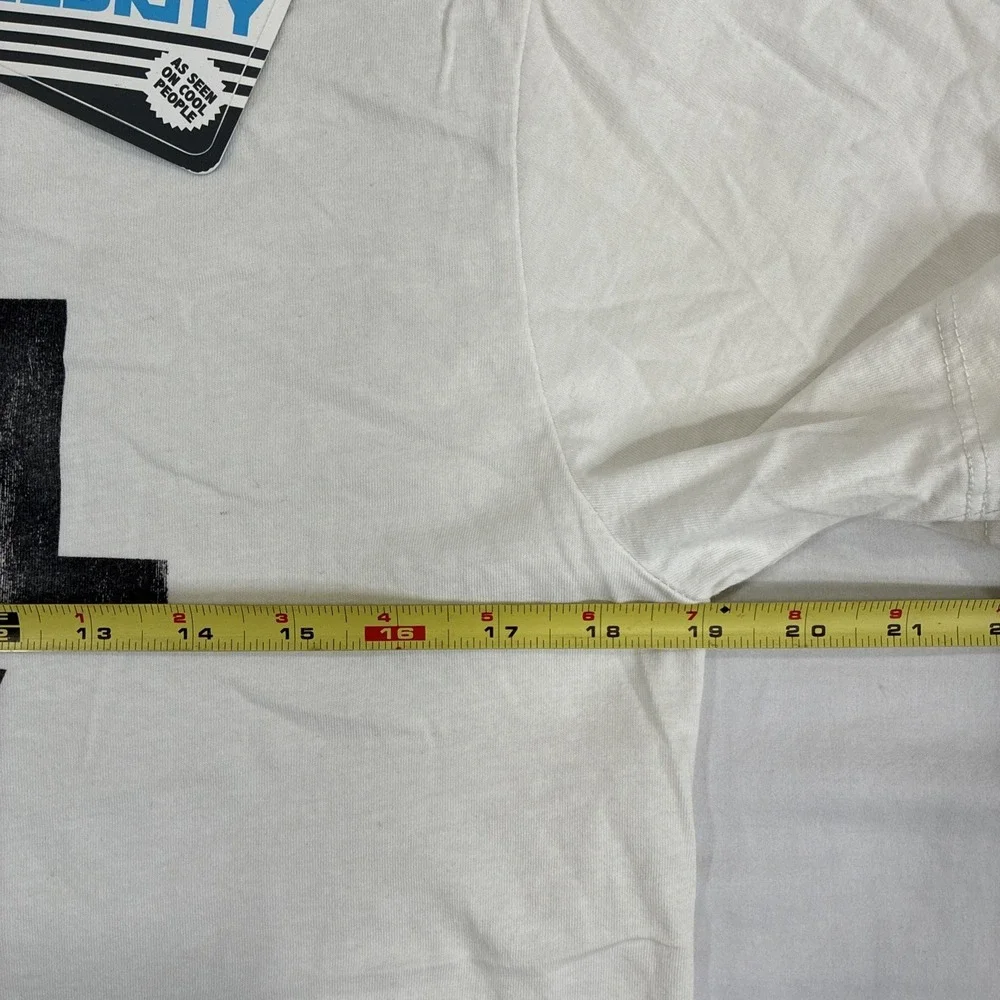 Local Celebrity 'Call My Agent' White V-Neck T-Shirt Men's Medium Retro Y2K New - Picture 4 of 11